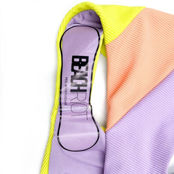 Beach Riot Joyce One Piece Swimsuit Sun-dazed Colorblock One Shoulder Cut-Out - Picture 11 of 13